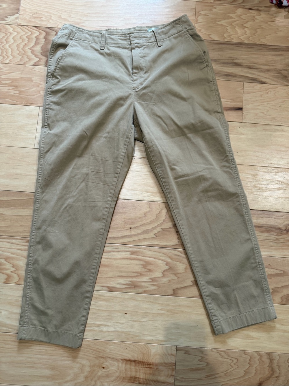 GAP Downtown Khaki Slim Straight Stretch Chino Pants Tan Size 10